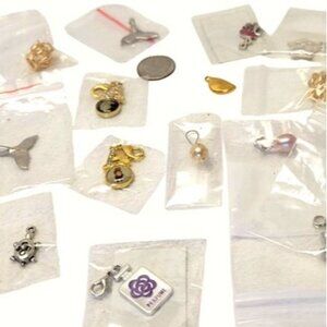 Lot of 15 Assorted VINTAGE Charms Silver & Gold Jewelry Making Findings Wearable